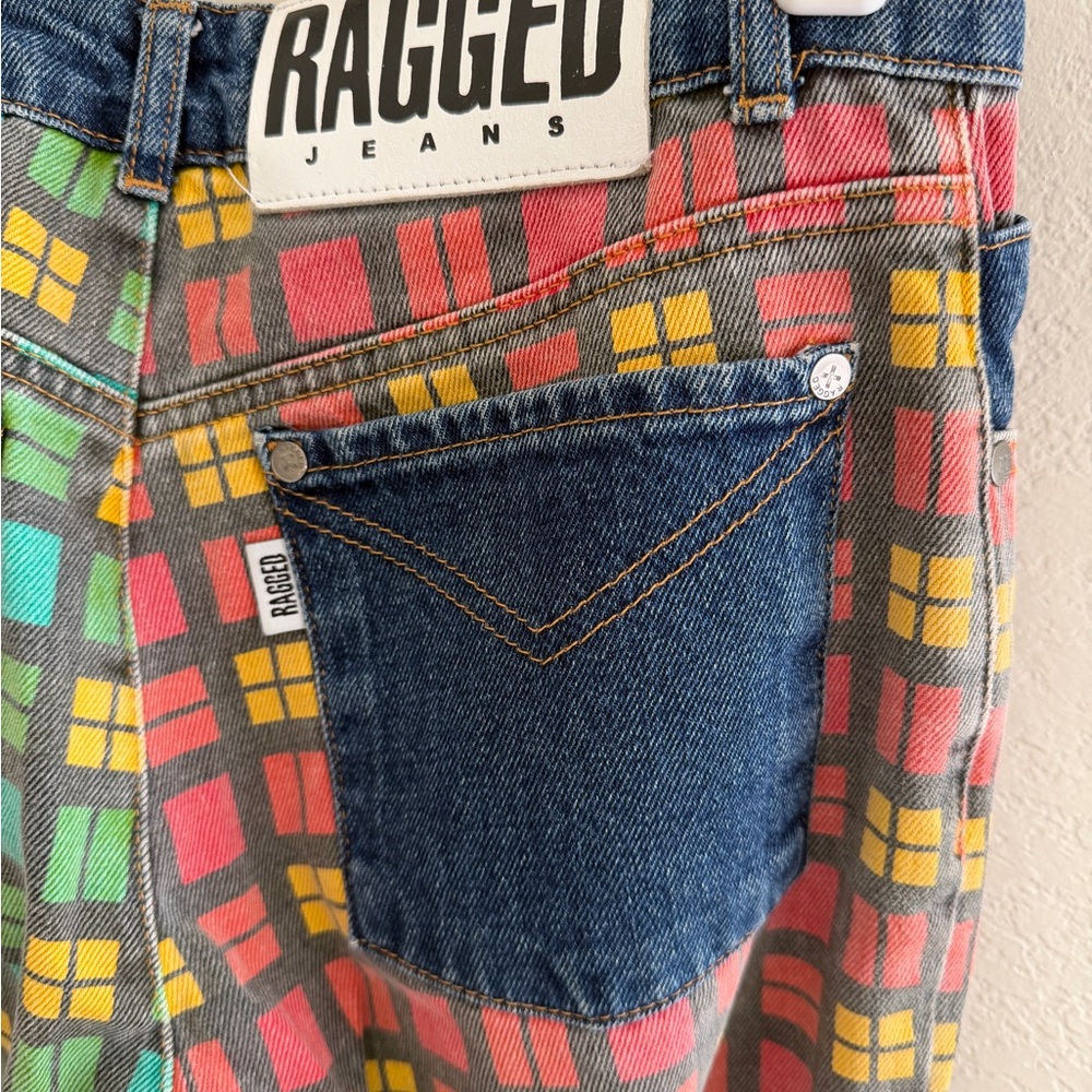 SOLD - Ragged Priest Multi-Color Patterned Denim Jeans
